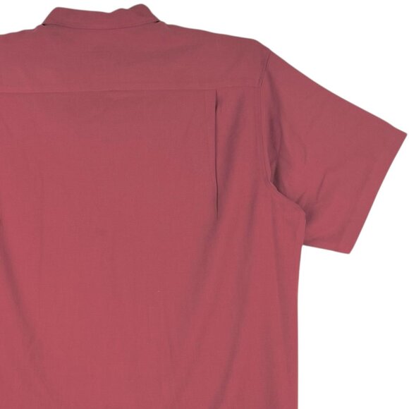 Joseph & Feiss Men's Classic Fit Red Short Sleeve Button-Up Shirt XXL 100% Silk - Picture 6 of 11